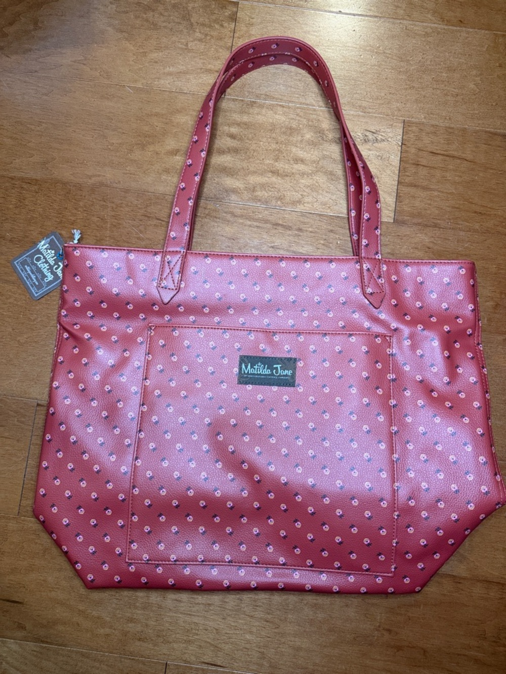 Matilda Jane Coral Pink Floral Dot Tote